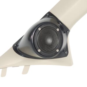 A-Pillar Custom Speaker Pods for the 2019-2023 Ford Ranger to hold 3.5 in speakers for car audio installation upgrade