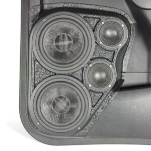 Rear Door Custom Speaker Pods for the 2019-2023 Ford Ranger to hold Dual 6.5 in and Dual 3.5 in speakers for car audio installation upgrade