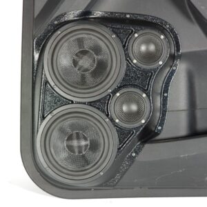 Front Door Custom Speaker Pods for the 2019-2023 Ford Ranger to hold Dual 6.5 in and Dual 3.5 in speakers for car audio installation upgrade