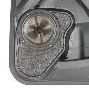 Front Door Custom Speaker Pods for the 2019-2023 Ford Ranger to hold 8.0 in speakers for car audio installation upgrade
