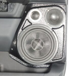 Rear Door Custom Speaker Pods for the 2021-2026 Ford F-150 F-250F-350 to hold 6.5 in and 3.5 in and 2.0 in speakers for car audio installation upgrade