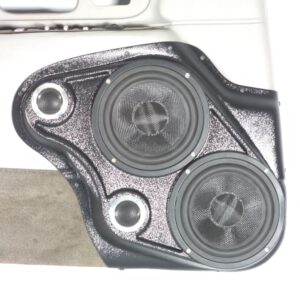 Front Door Custom Speaker Pods for the 1998-2002 Lincoln Towncar to hold Dual 6.5 in and Dual 2.0 in speakers for car audio installation upgrade