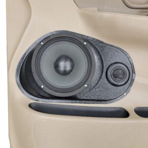Front Door Custom Speaker Pods for the 1999-2003 Ford F-150 to hold 8.0 in and 2.0 in speakers for car audio installation upgrade