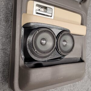 Rear Door Custom Speaker Pods for the 2009-2014 Ford F-150 to hold Dual 6.5 in speakers for car audio installation upgrade