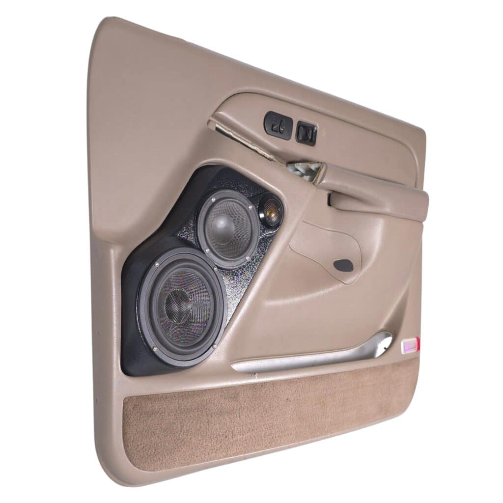 Front Door Custom Speaker Pods for the 2000-2006 Cadillac Escalade Chevrolet Avalanche Silverado Tahoe Suburban GMC Sierra Yukon to hold 6.5 in and 4.0 in and 2.0 in speakers for car audio installation upgrade