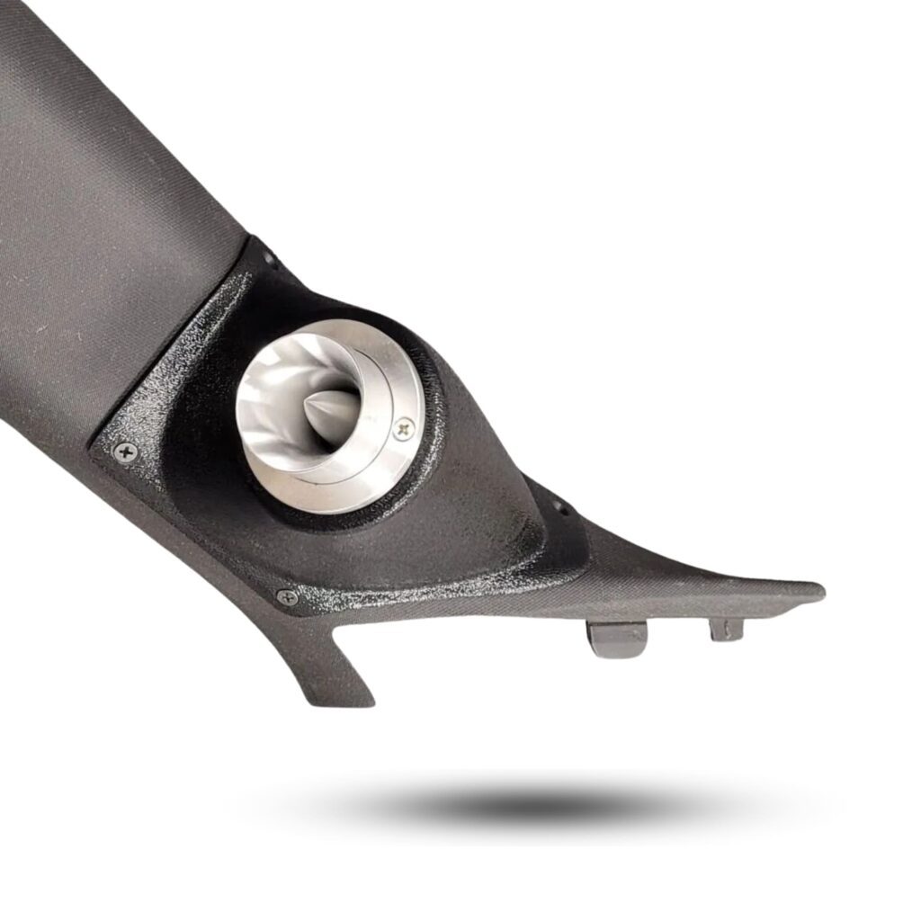 A-Pillar Custom Speaker Pods for the 2008-2014 Dodge Challenger to hold 2.0 in speakers for car audio installation upgrade