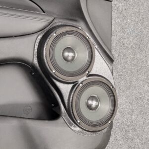 Front Door Custom Speaker Pods for the 2011-2023 Dodge Durango Jeep GrandCherokee to hold Dual 6.5 in speakers for car audio installation upgrade
