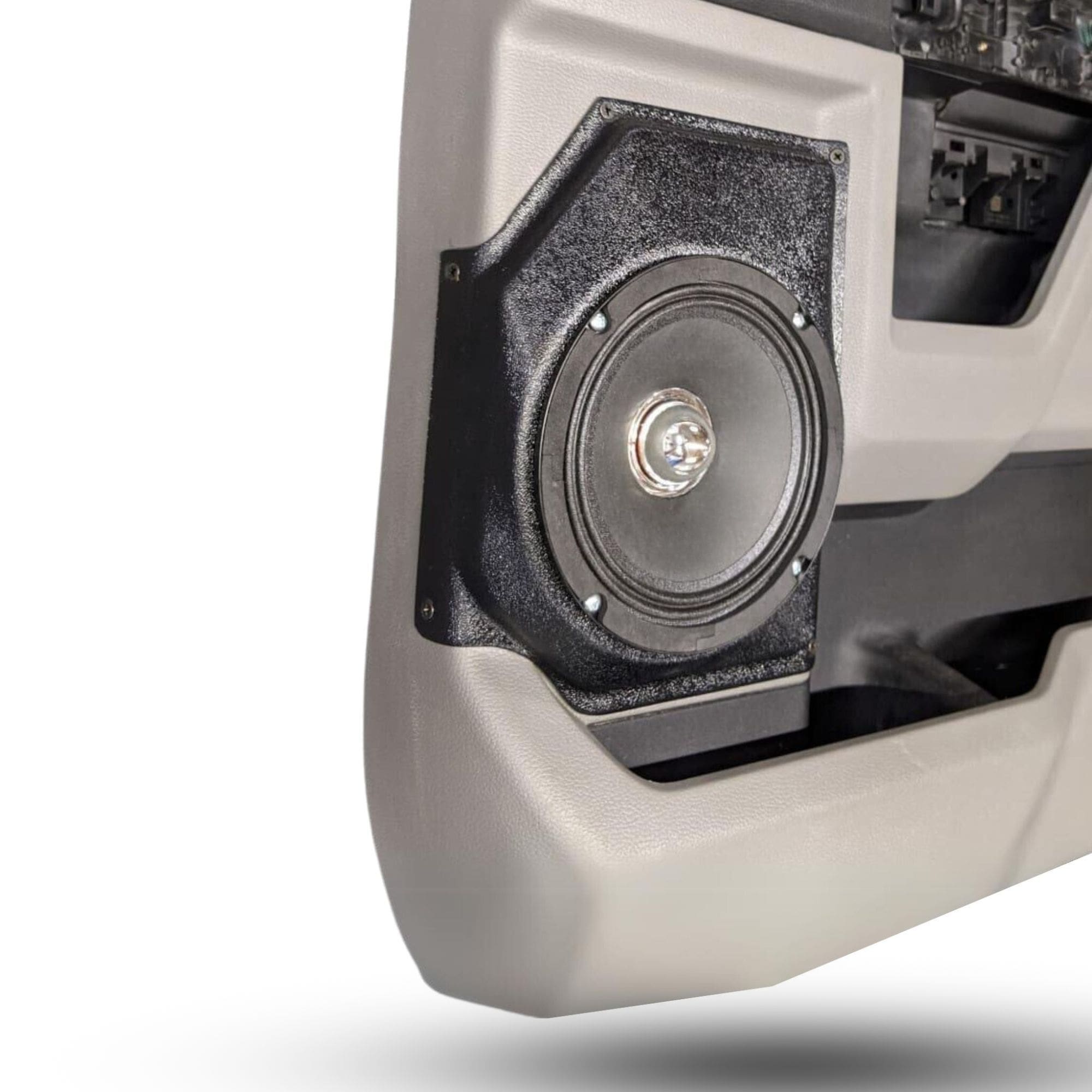 Rear Door 6.5 in Speaker Pods for 2015-2020 Ford F-150 F-250F-350 Rear Door Custom Speaker Pods for the 2015-2020 Ford F-150 F-250F-350 to hold 6.5 in speakers for car audio installation upgrade