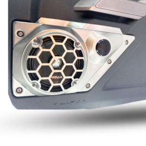 Front Door Custom Speaker Pods for the 2021-2023 Ford Bronco to hold 6.5 in and 2.0 in speakers for car audio installation upgrade