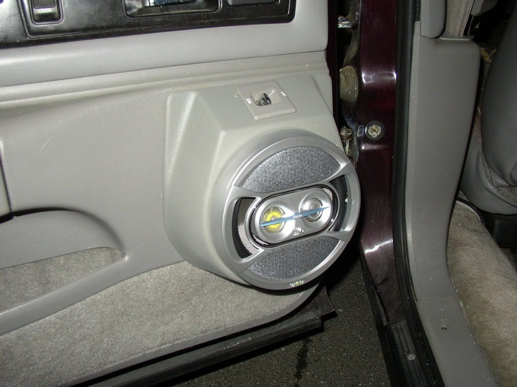 Rear Door Custom Speaker Pods for the 1992-1996 Chevrolet Caprice Impala to hold 6.5 in speakers for car audio installation upgrade