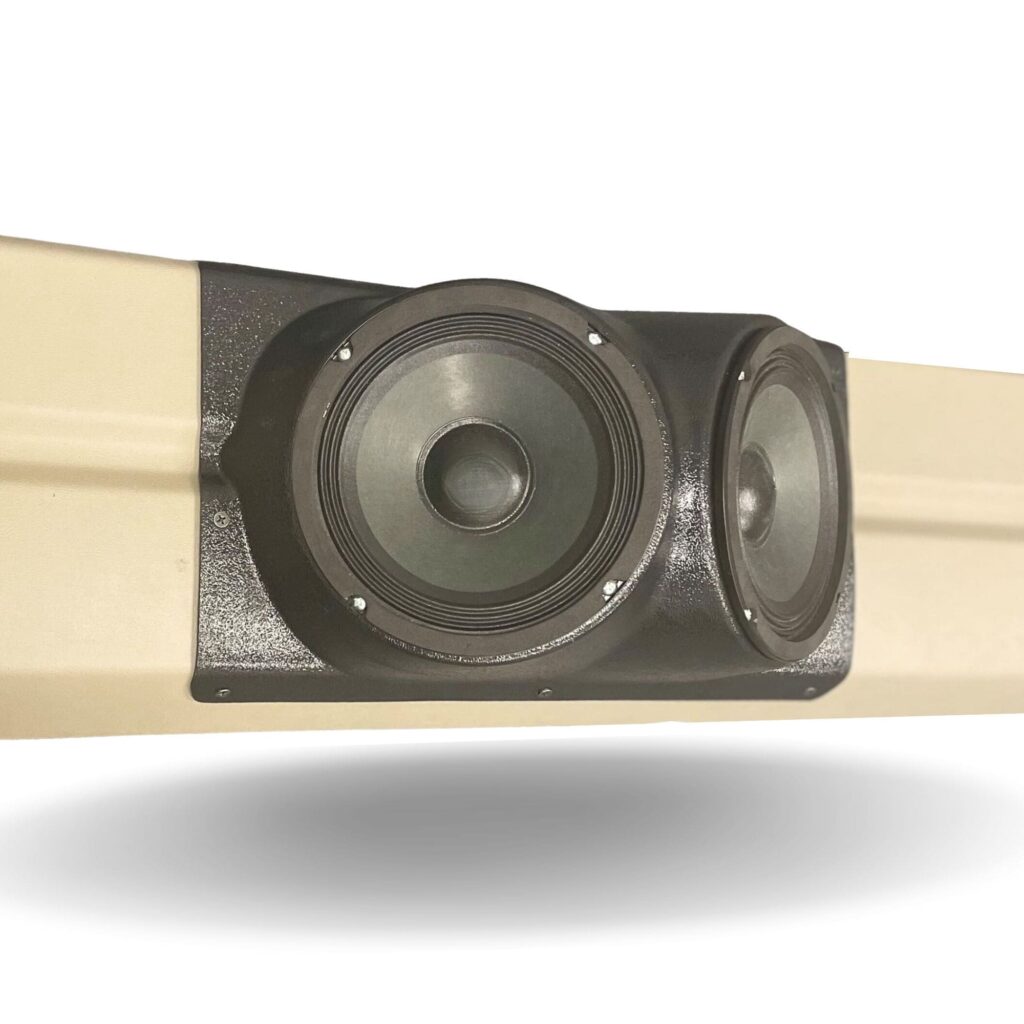 Tail Panel Custom Speaker Pods for the 1995-1999 Chevrolet Silverado GMC Sierra to hold 6.5 in speakers for car audio installation upgrade