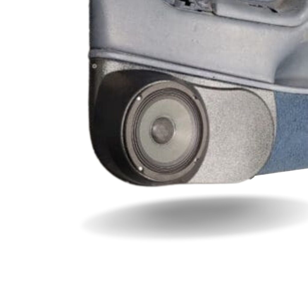 Front Door Custom Speaker Pods for the 1995-1999 Cadillac Escalade Chevrolet Silverado Suburban Tahoe GMC Sierra Yukon to hold 6.5 in speakers for car audio installation upgrade