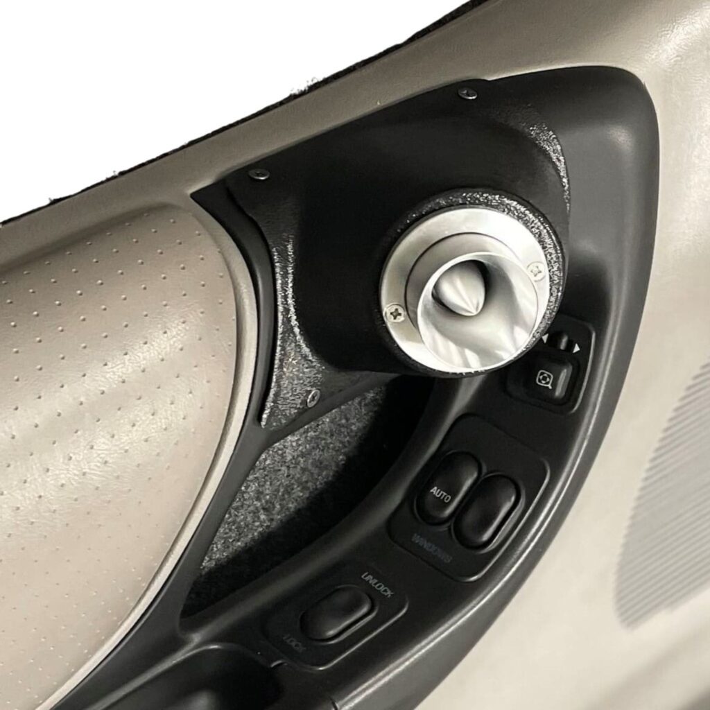 Front Door Custom Speaker Pods for the 1998-2012 Ford Ranger Mazda B-Series to hold 2.0 in speakers for car audio installation upgrade