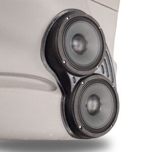 Front Door Custom Speaker Pods for the 2002-2005 Chevrolet Trailblazer to hold Dual 8.0 in speakers for car audio installation upgrade