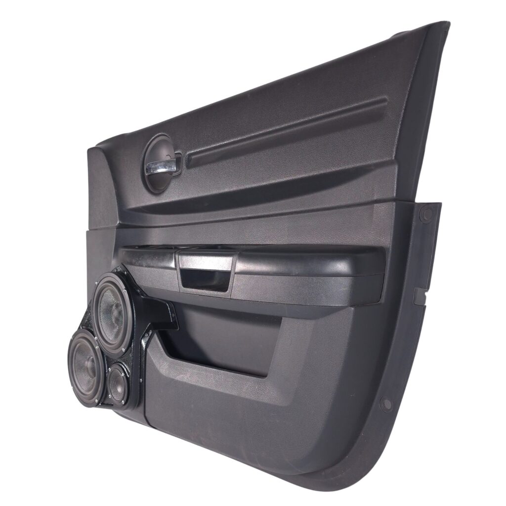 Front Door Custom Speaker Pods for the 2008-2010 Dodge Charger to hold Dual 6.5 in and 3.5 in speakers for car audio installation upgrade