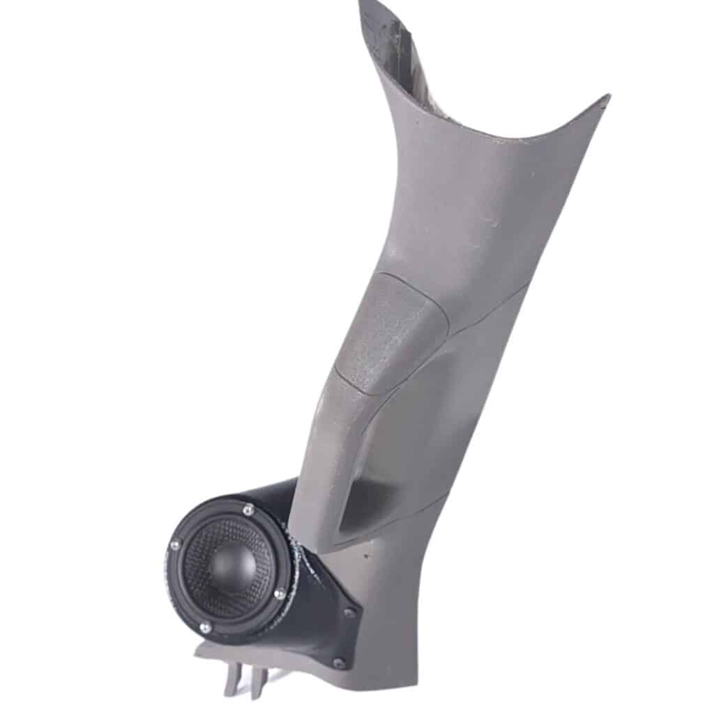 A-Pillar Custom Speaker Pods for the 2015-2020 Ford F-150 F-250F-350 to hold 3.5 in speakers for car audio installation upgrade