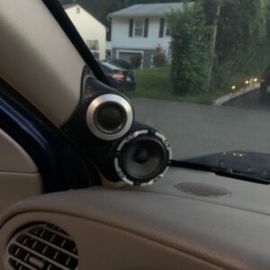 A-Pillar Custom Speaker Pods for the 2002-2005 Chevrolet Trailblazer GMC Envoy GMC EnvoyXL Isuzu Ascender to hold 3.5 in and 2.0 in speakers for car audio installation upgrade