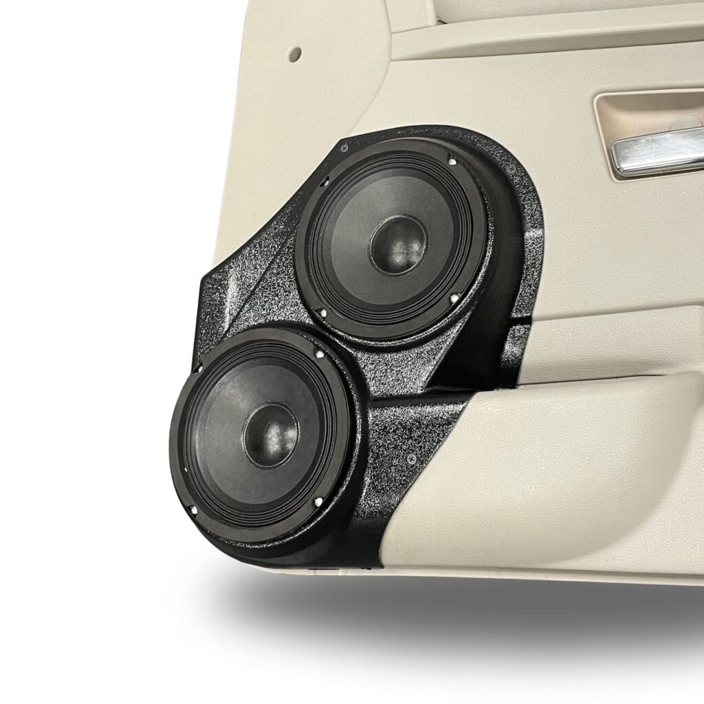 Front Door Custom Speaker Pods for the 2005-2010 Jeep GrandCherokee to hold Dual 6.5 in speakers for car audio installation upgrade