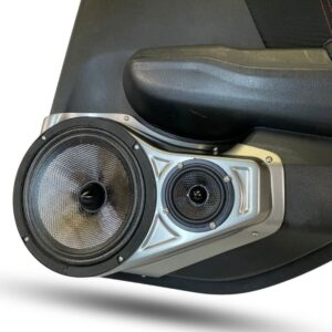 Rear Door Custom Speaker Pods for the 2012-2015 Honda Civic to hold 8.0 in and 3.5 in speakers for car audio installation upgrade