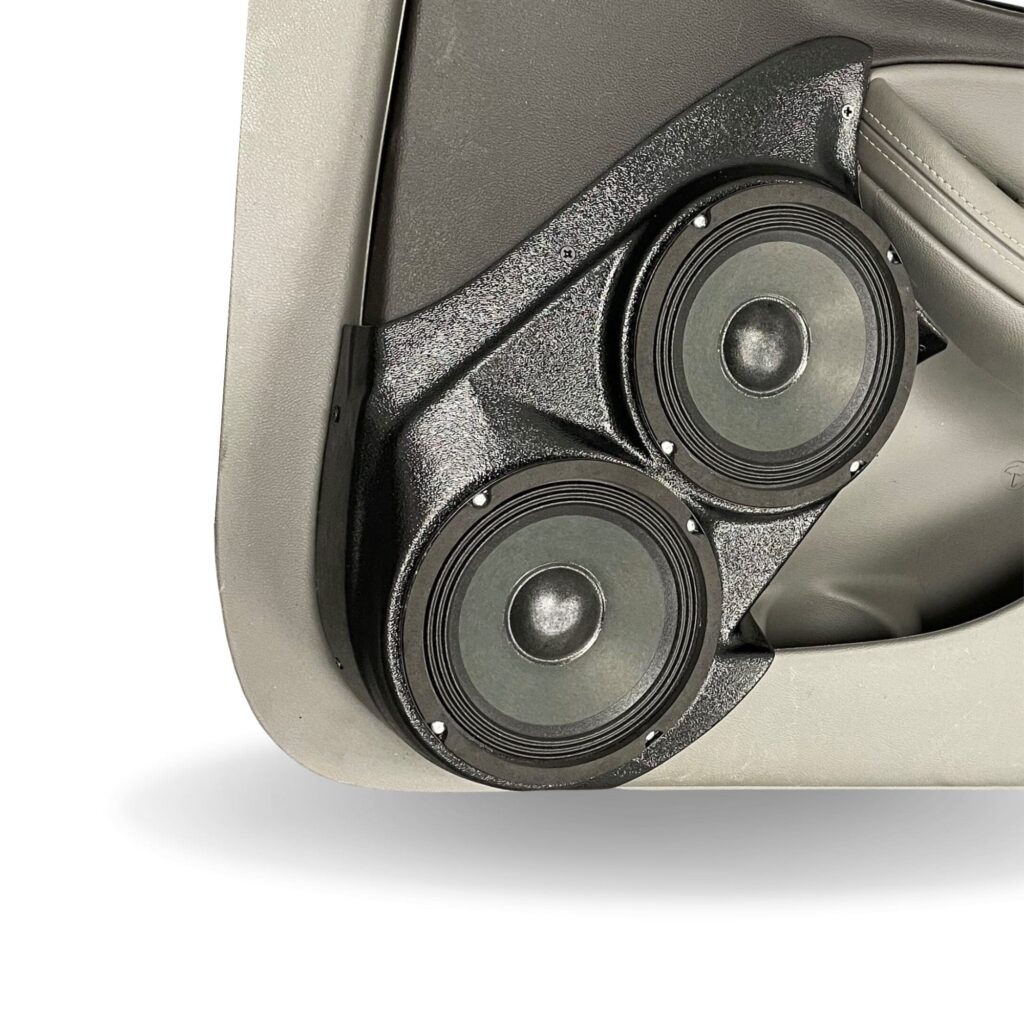 Front Door Custom Speaker Pods for the 2014-2020 Chevrolet Impala to hold Dual 6.5 in speakers for car audio installation upgrade