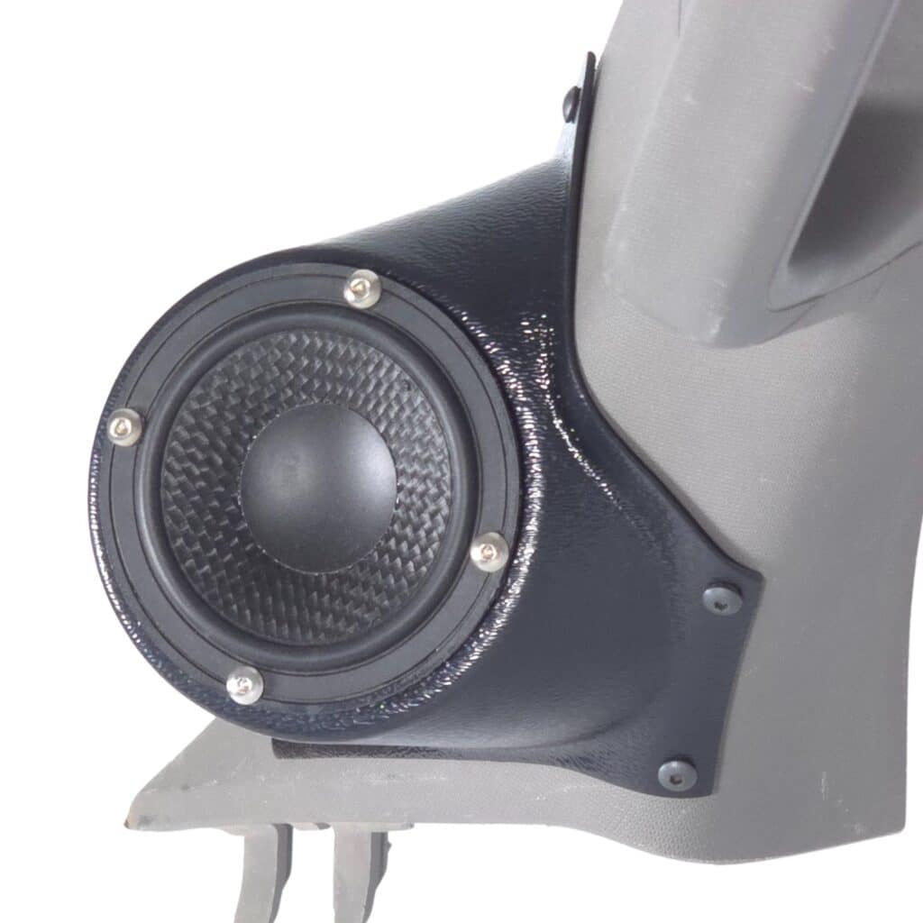 A-Pillar Custom Speaker Pods for the 2015-2020 Ford F-150 F-250F-350 to hold 3.5 in speakers for car audio installation upgrade
