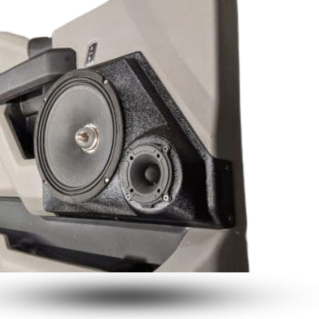 Front Door Custom Speaker Pods for the 2015-2020 Ford F-150 F-250F-350 to hold 8.0 in and 3.5 in speakers for car audio installation upgrade