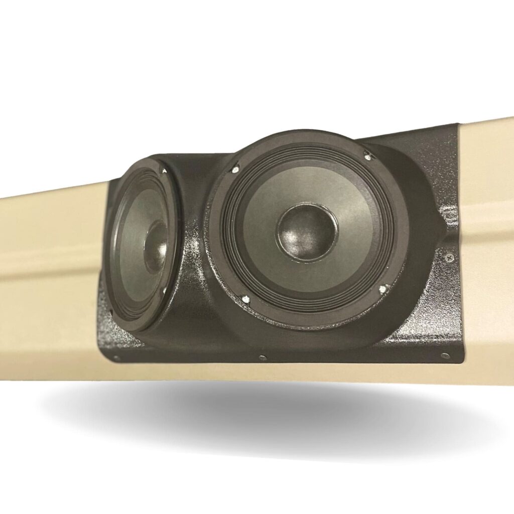 Tail Panel Custom Speaker Pods for the 1995-1999 Chevrolet Silverado GMC Sierra to hold 6.5 in speakers for car audio installation upgrade