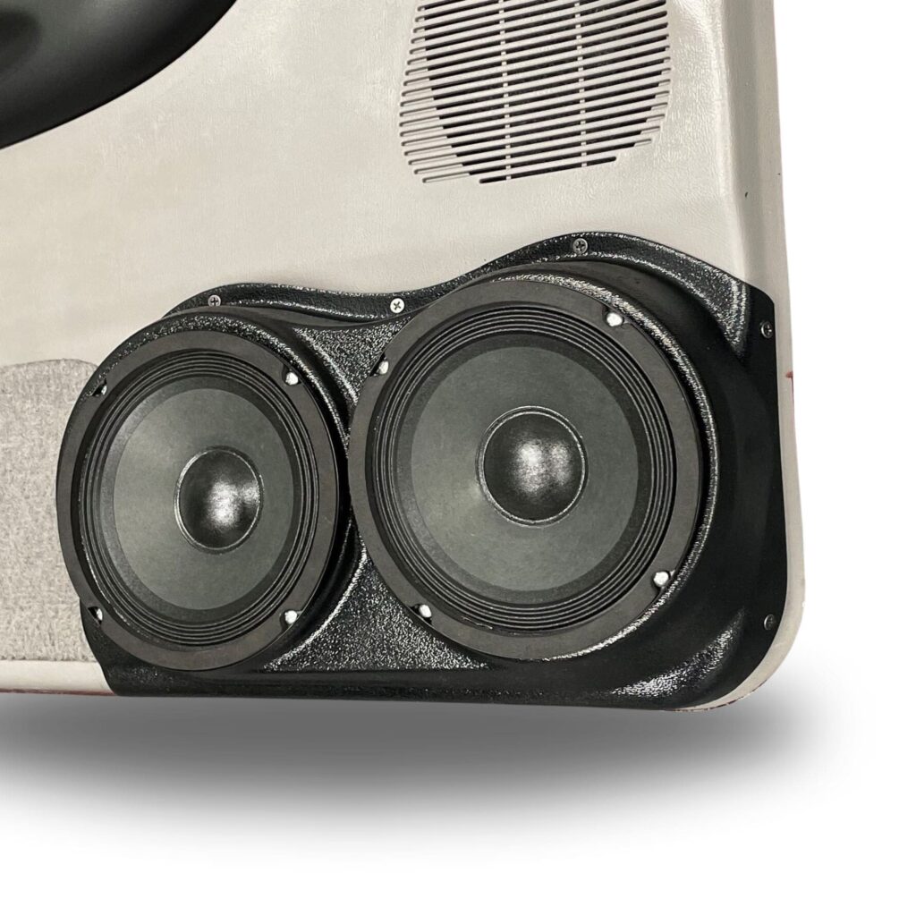 Front Door Custom Speaker Pods for the 1998-2012 Ford Ranger Mazda B-Series to hold Dual 6.5 in speakers for car audio installation upgrade