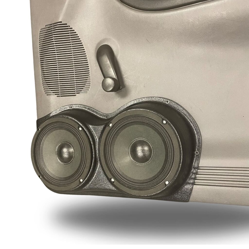 Front Door Custom Speaker Pods for the 1998-2012 Ford Ranger Mazda B-Series to hold Dual 6.5 in speakers for car audio installation upgrade