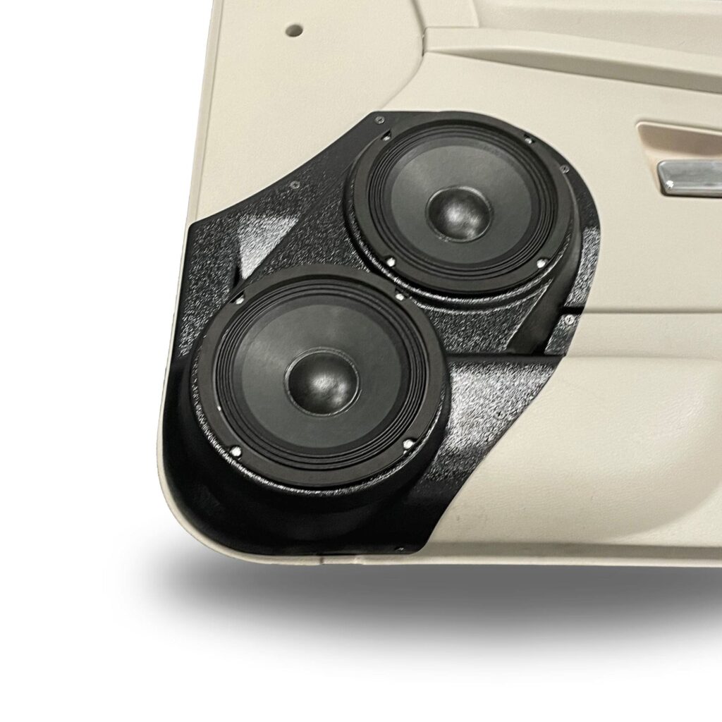 Front Door Custom Speaker Pods for the 2005-2010 Jeep GrandCherokee to hold Dual 6.5 in speakers for car audio installation upgrade