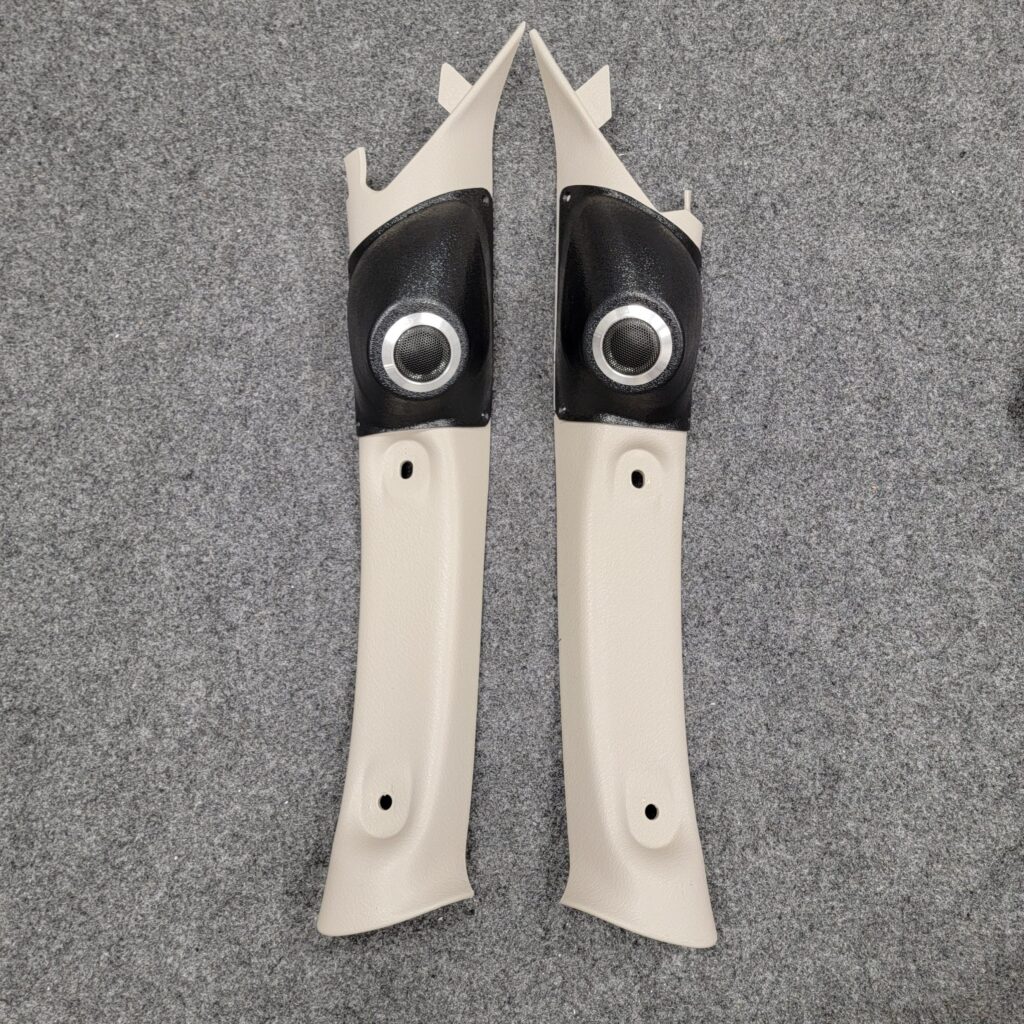 A-Pillar Custom Speaker Pods for the 2001-2004 Dodge Dakota Durango to hold 2.0 in speakers for car audio installation upgrade
