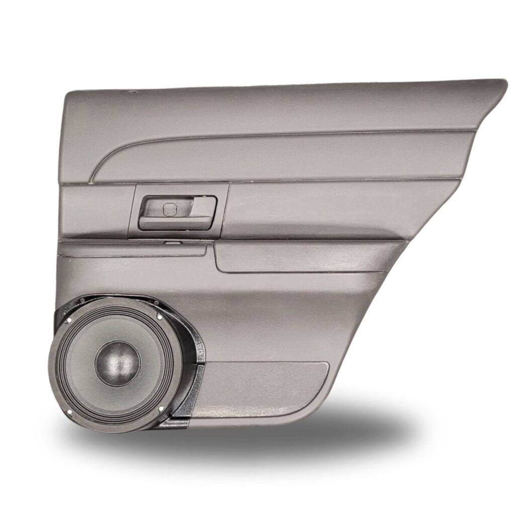 Rear Door Custom Speaker Pods for the 2003-2008 Ford CrownVictoria Mercury GrandMarquis Marauder to hold 8.0 in speakers for car audio installation upgrade