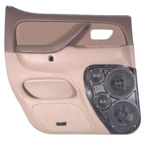Rear Door Custom Speaker Pods for the 2001-2007 Toyota Sequoia Tundra to hold Dual 6.5 in and Dual 3.5 in speakers for car audio installation upgrade