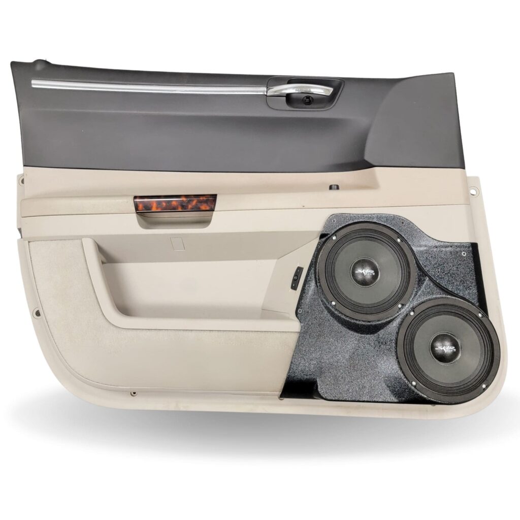 Front Door Custom Speaker Pods for the 2005-2007 Chrysler 300C to hold Dual 6.5 in speakers for car audio installation upgrade