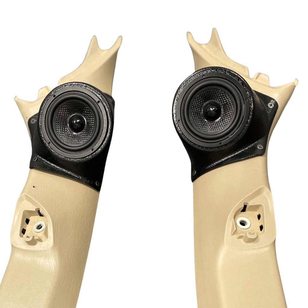 A-Pillar Custom Speaker Pods for the 2005-2008 Toyota Tacoma to hold 3.5 in speakers for car audio installation upgrade
