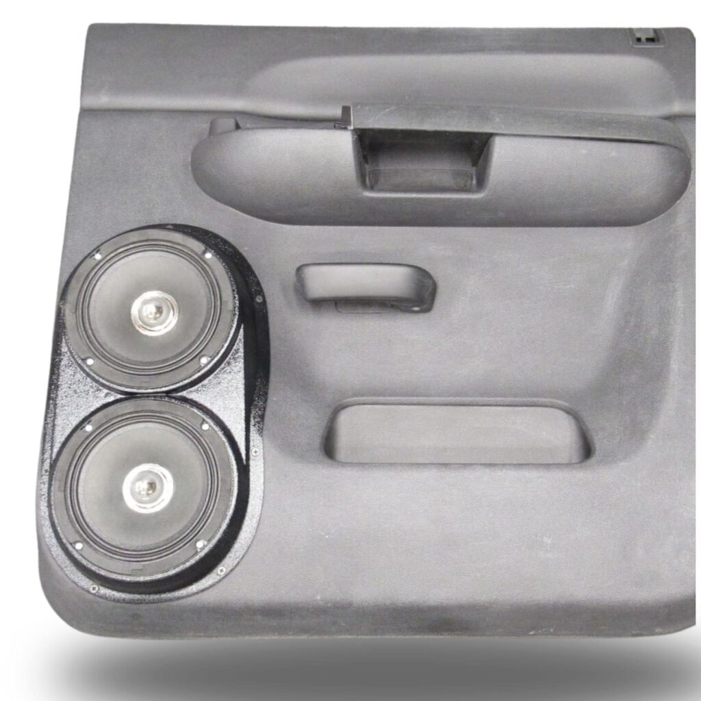 Rear Door Custom Speaker Pods for the 2007-2009 Chevrolet Silverado GMC Sierra to hold Dual 6.5 in  speakers for car audio installation upgrade