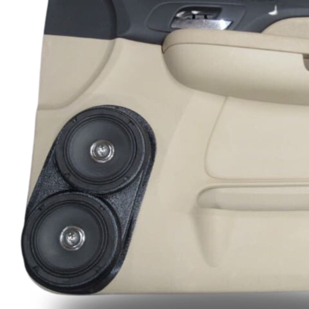 Front Door Custom Speaker Pods for the 2007-2009 Cadillac Escalade Chevrolet Avalanche Tahoe Silverado Suburban GMC Yukon Sierra to hold Dual 6.5 in  speakers for car audio installation upgrade