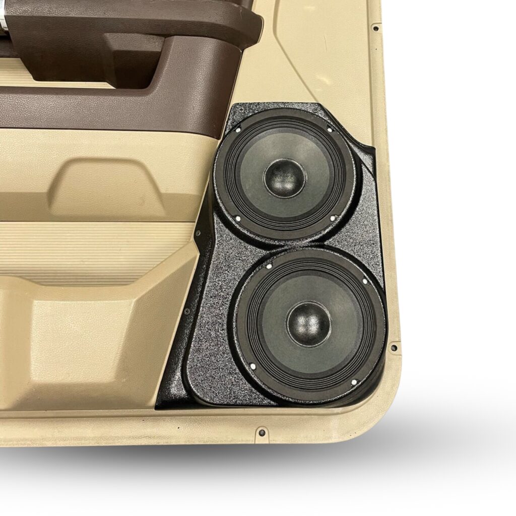 Front Door Custom Speaker Pods for the 2009-2018 Dodge Ram to hold Dual 6.5 in speakers for car audio installation upgrade