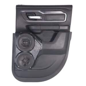 Rear Door Custom Speaker Pods for the 2019-2025 Dodge Ram to hold Dual 6.5 in speakers for car audio installation upgrade