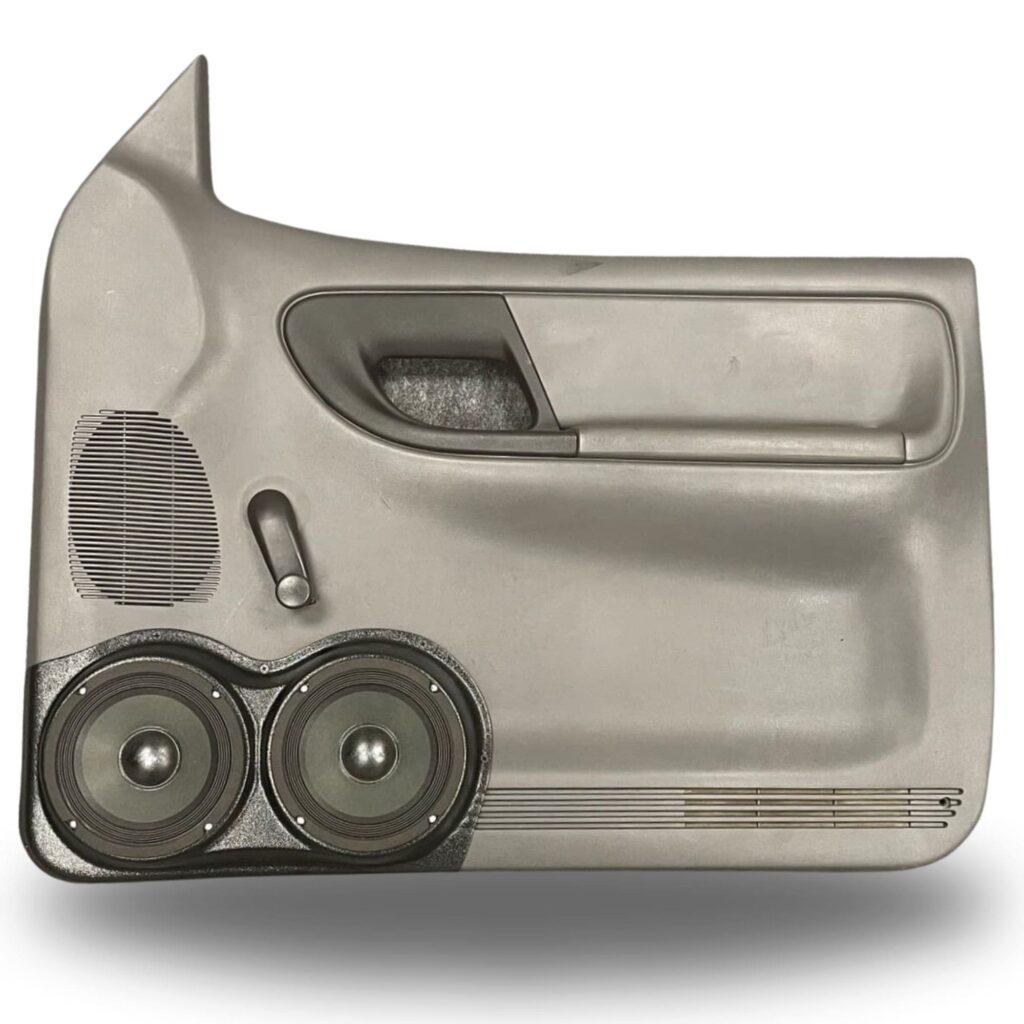 Front Door Custom Speaker Pods for the 1998-2012 Ford Ranger Mazda B-Series to hold Dual 6.5 in speakers for car audio installation upgrade